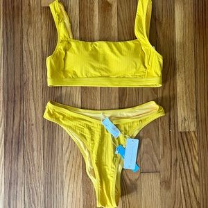 NEW Cupshe Yellow Sporty Bikini